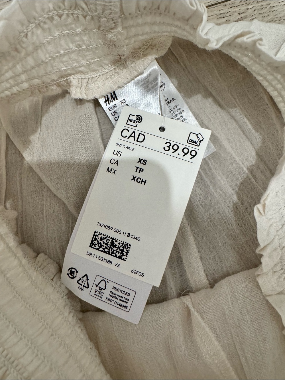 H&M Cream Crinkled Maxi Skirt with Elastic Waistband - Picture 8 of 8